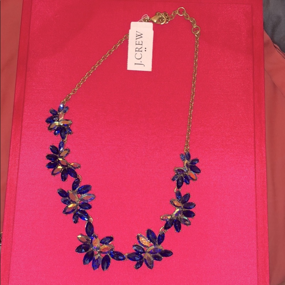 J. Crew Blue Iridescent Statement Necklace